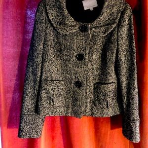 Tweed black and white jacket to dress up or down.